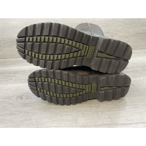 Ugg Women's 6 Brown Leather Shearling Lined Tall Pull On Winter Boots Water - Picture 6 of 13